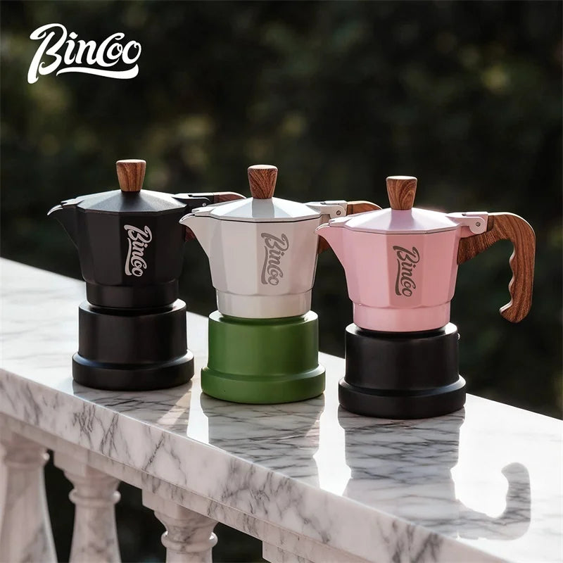 BINCOO Three-Valve Moka Pot Home Mini Espresso Coffee Maker Coffee Brewing Equipment 1Cup/2Cups