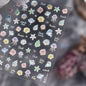 5D Metal Fish Nail Art Stickers Tiny Ocean Shoal of Fish Foil Waves Summer Beach Self Adhesive Decoration Manicure Decal DIY