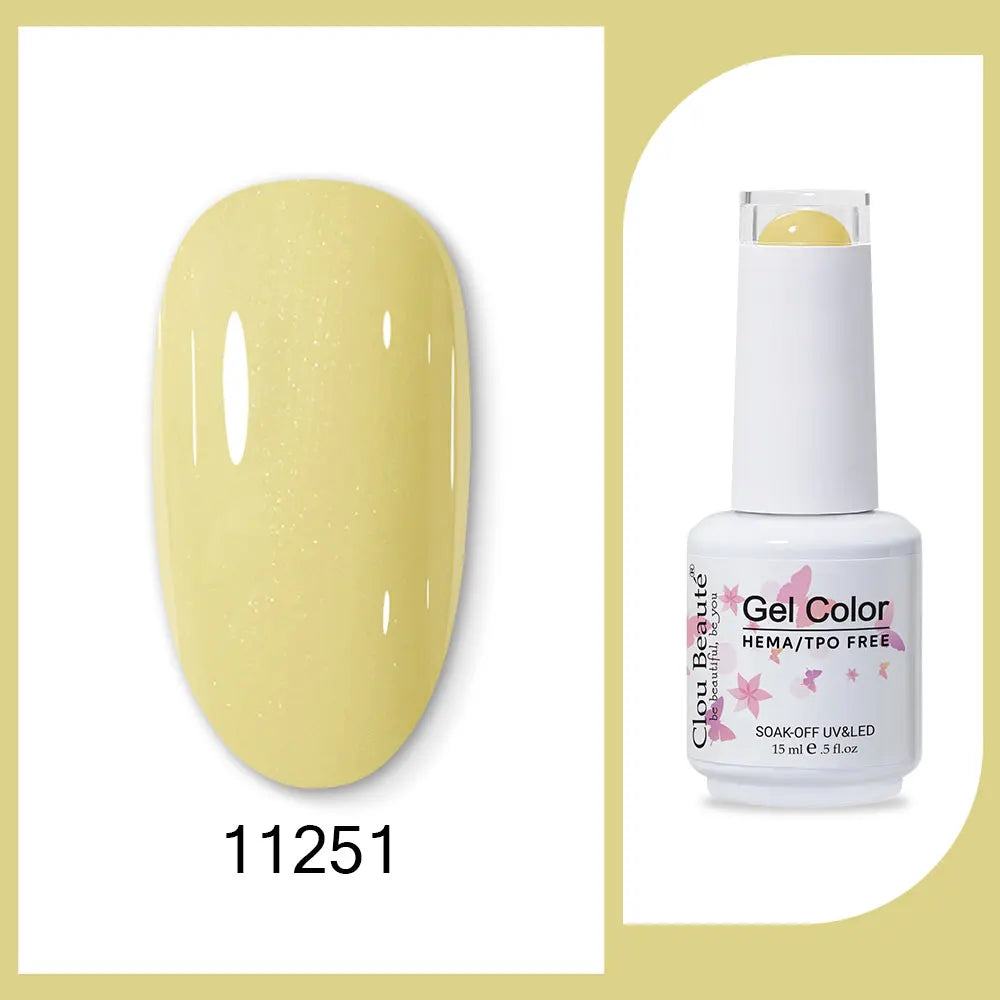 Blushimmer Clou Beaute 15ml neon gel nail polish with red, black, white, and green colors, featuring velvet top coat finish.
