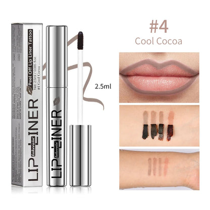 Lip Liner Pencil Peel Off Lip Stain Tattoo Long Wearing Matte Waterproof Smudge Proof Transfer Proof Lip Cosmetic For All Day