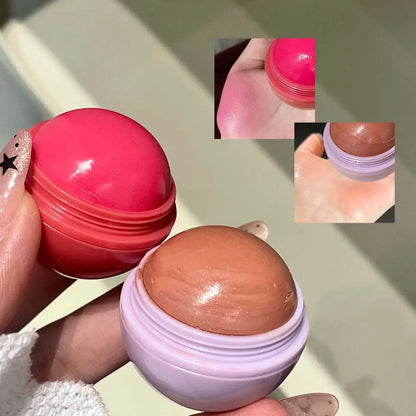 Blushimmer Herorange Peach Ball Cloud Velvet Blush Cream with a fine powder texture, dewy finish, and natural three-dimensional glow.