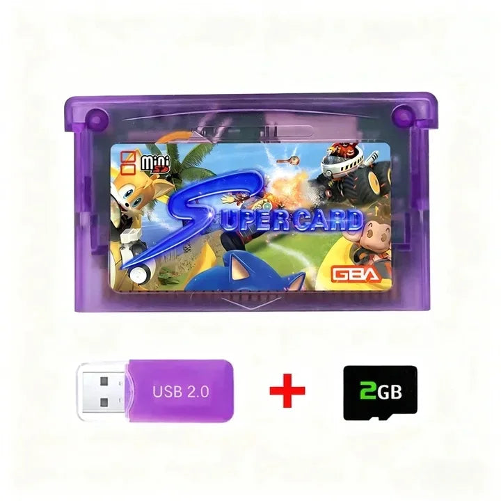 2GB Game Backup Device with USB Flash Drive Super SD Flash Adapter Cartridge for GBA GBM IDS NDS-NDSL Gaming Accessory