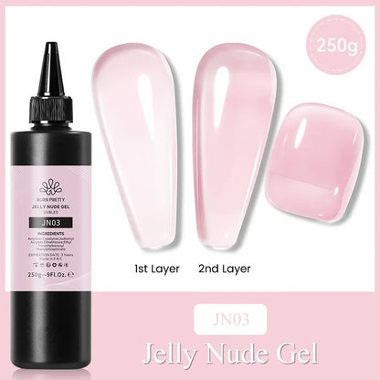 Blushimmer Born Pretty 250g black and white gel nail polish kit with semi-permanent jelly nude gel for UV and LED nails