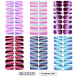 Gradient Cat Eye Style Nail Art Stickers, 16-Piece Set Self-Adhesive Waterproof Glitter False Nail Decals