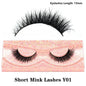 Blushimmer 3D Mink Fluffy Half False Eyelashes with clear band, natural and lightweight, reusable short eye strip lash extension.