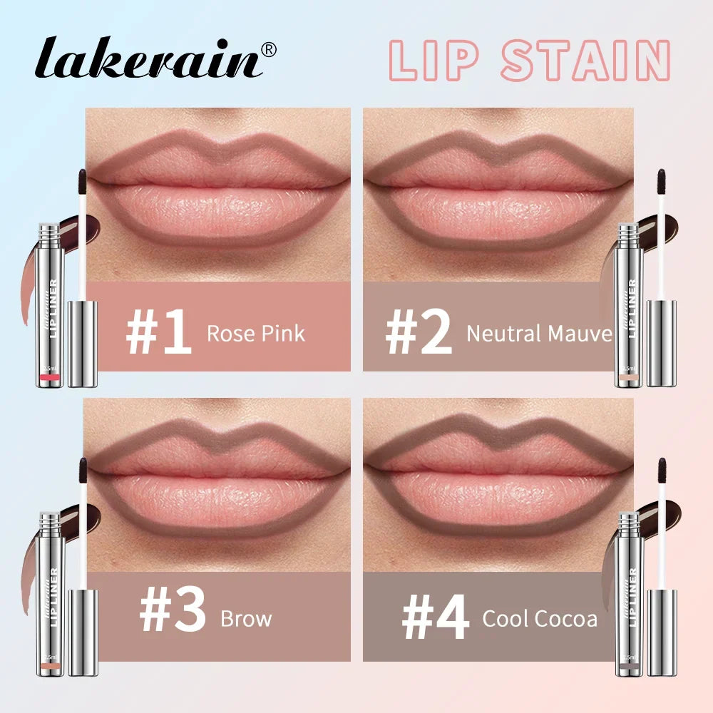 Blushimmer 4-pack highly pigmented lip liner set with matte, peel-off, waterproof, transfer-proof lip stain for enhanced lips.