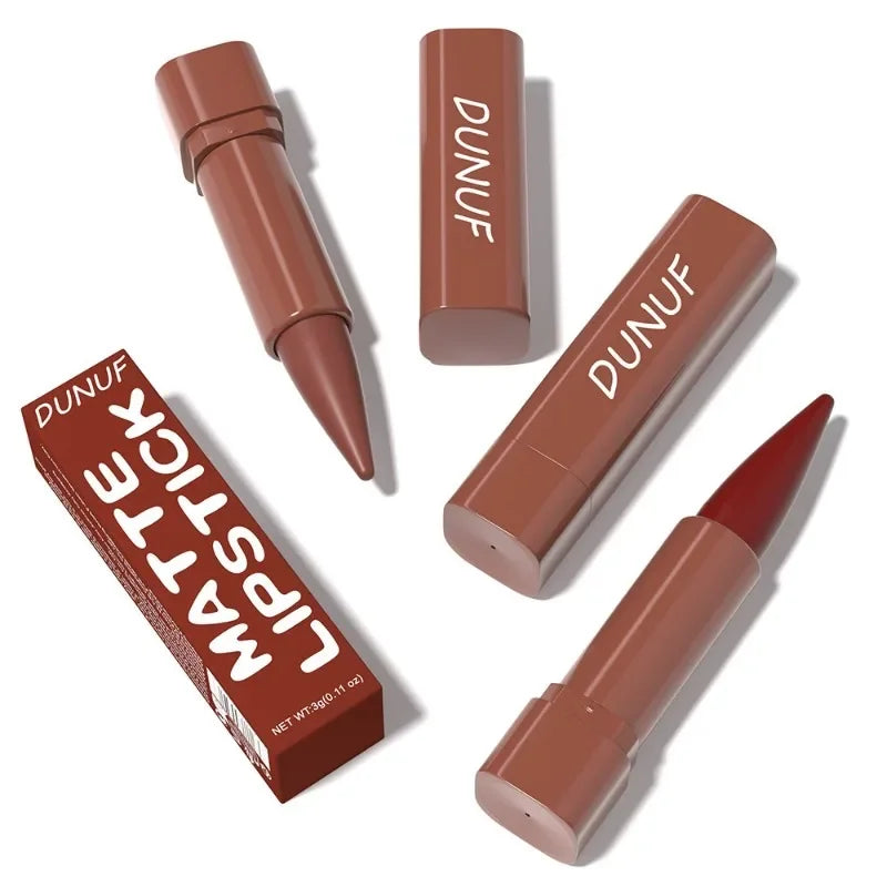 Nude brown lip liner pencil from Blushimmer with velvet matte finish, waterproof, non-stick, perfect for defining lips.