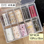 Blushimmer nail art transfer paper with 10 rolls of plaid, stars, and bird design nail foil stickers for manicure decoration.