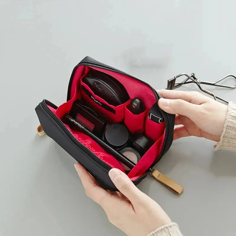Blushimmer 2024 women cosmetic bag with solid color, Korean style waterproof makeup and toiletry organizer case.