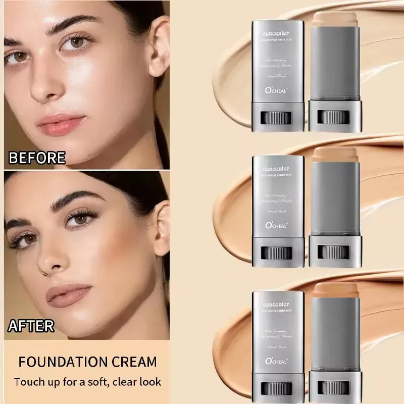 Blushimmer face foundation contour stick with long-lasting waterproof formula, skin-brightening concealer and nose contour cream.
