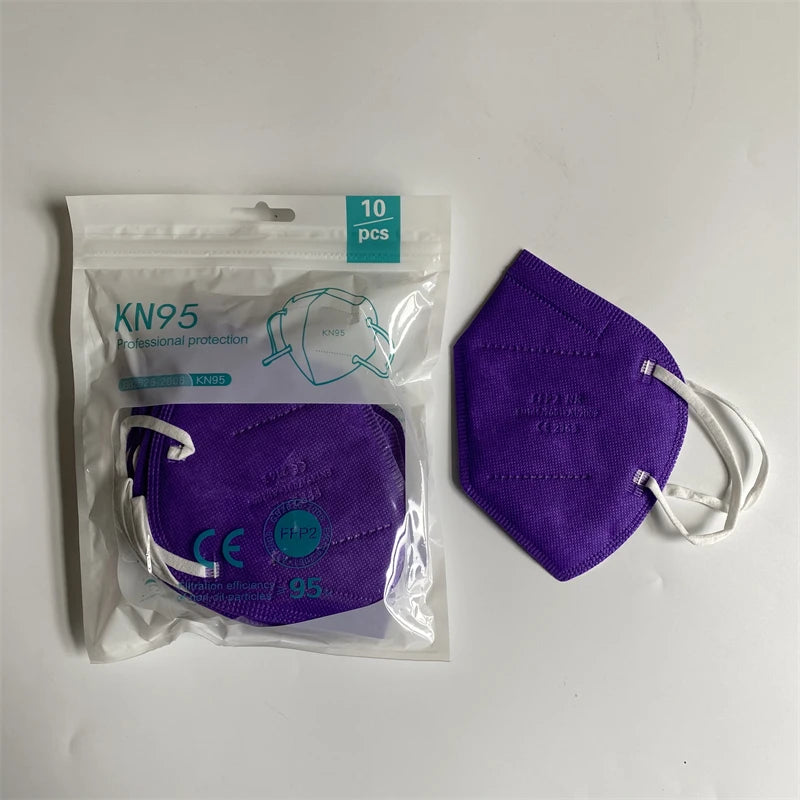 10-200pcs FPP2 Masks Black FFP2 Masks CE Approved ffp2mask Adult 12 Colors Adult Face Mask Dustproof Respirator KN95 Facemask