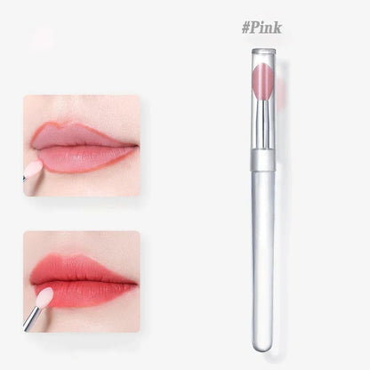 Blushimmer silicone lip and eyeshadow brush with cover, dustproof and portable for multi-purpose makeup application