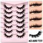 GROINNEYA 3D Mink Lashes Cat Eyelashes Fluffy Wispy Volume Lashes Natural Feathery Effect Lightweight Flexible Band Fake Lashes
