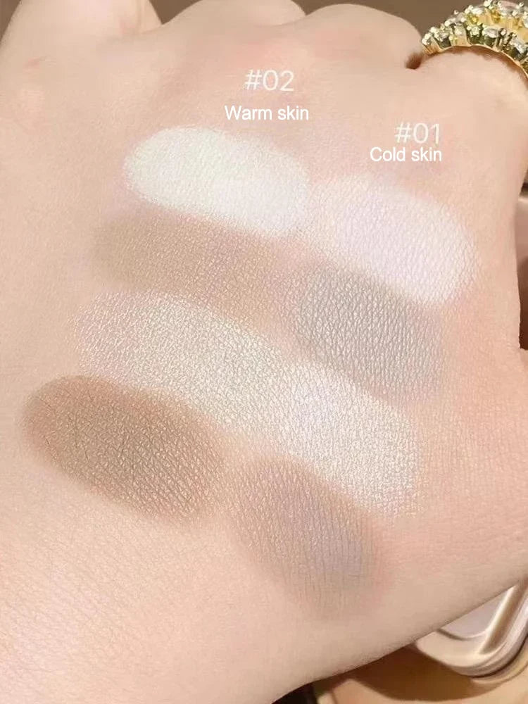 Blushimmer Judydoll facial highlighter makeup palette with matte, shimmer, and contour powders for glowing, radiant skin.