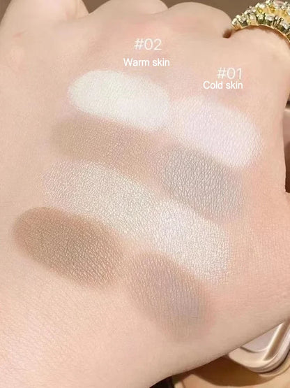 Blushimmer Judydoll facial highlighter makeup palette with matte, shimmer, and contour powders for glowing, radiant skin.