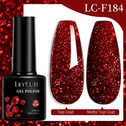 Blushimmer LILYCUTE 7ml colorful gel nail polish bottle with vibrant shades, long-lasting UV gel for manicures and nail art.