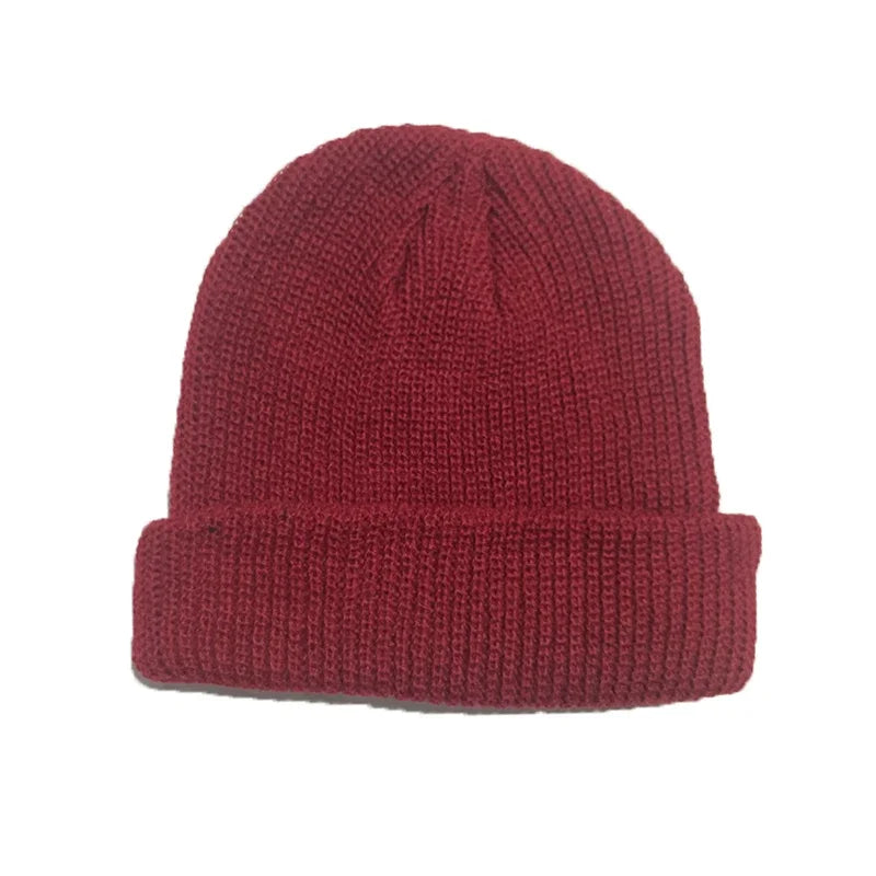 Knitted Hat for Men Women Caps Hip Hop Wool Fashion Simple Warm Skullies Beanies Solid Autumn Winter Beanie Cap Trendy Style