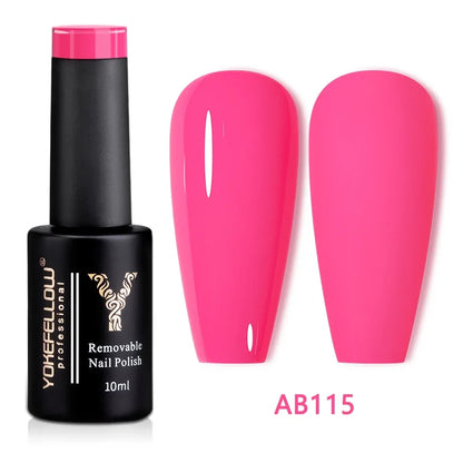 Blushimmer YOKEFELLOW 10ml translucent pink gel nail polish with smooth texture, perfect for long-lasting UV gel manicure.
