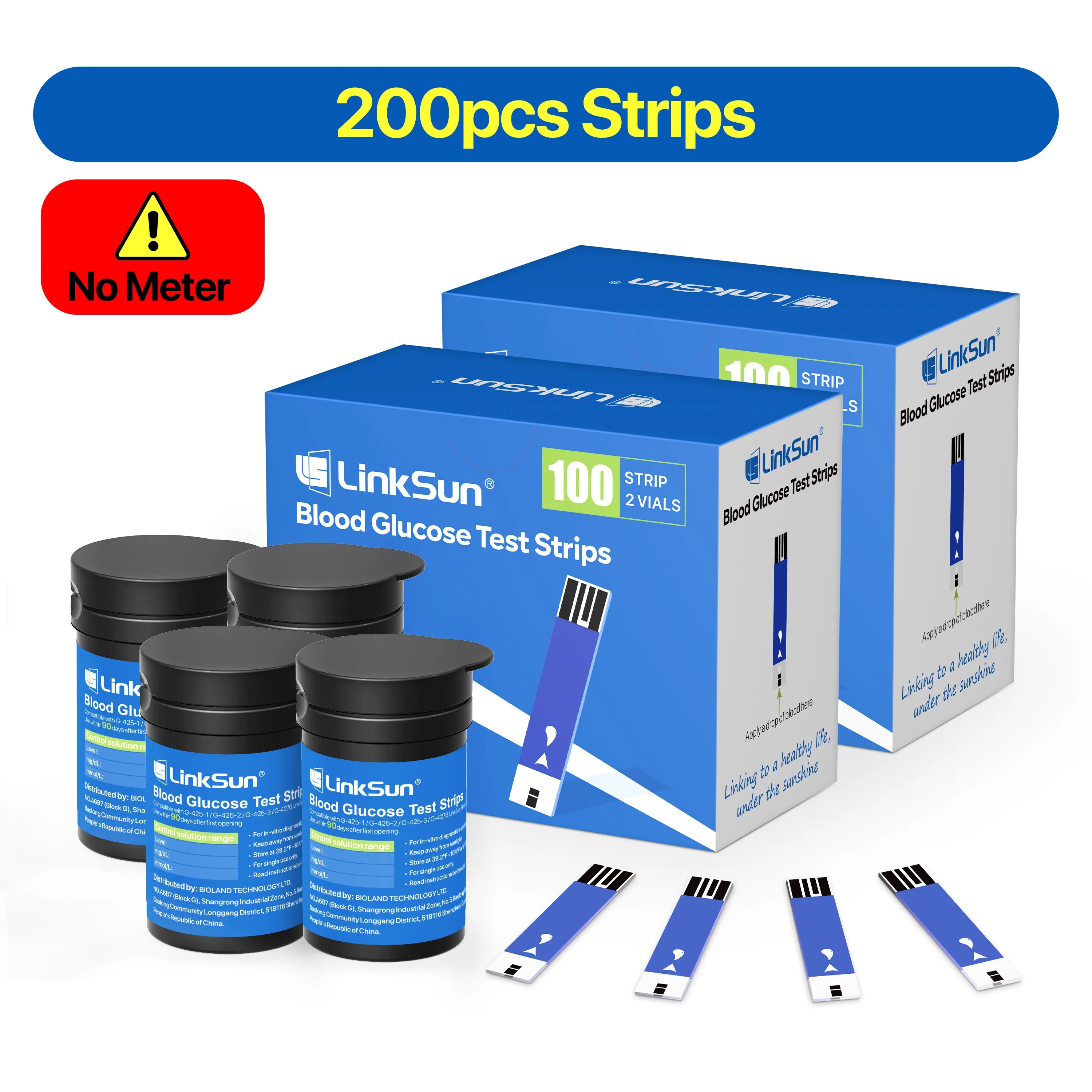 G-425-3 LinkSun Blood Glucose Meter Glucometer Complete Kit Diabetes Accessories Finger Blood Digital Glucose Sugar Test Machine