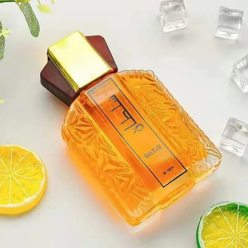 Blushimmer 100ml Arabic-style strong perfume bottle with elegant design, showcasing high-quality men's charm fragrance and lasting pheromones
