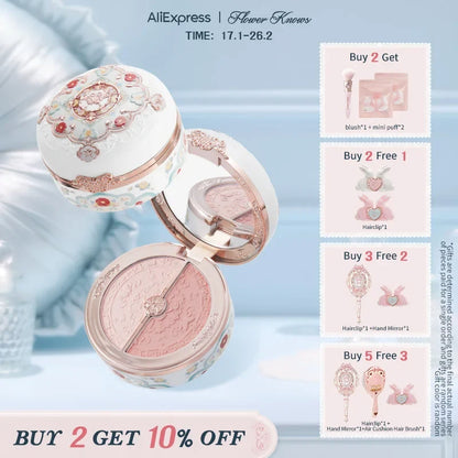 Blushimmer Flower Knows Butterfly Cloud Collar Collection rouge box highlighting and blush duo powder with brightening auxiliary colors, 6g