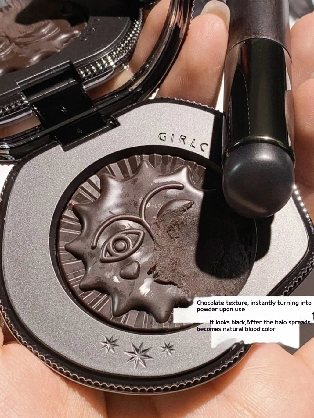 Blushimmer Girlcult Emotional Powder Blush and Black Fuwa Cream Blusher in white nude, matte finish, soft and natural makeup look