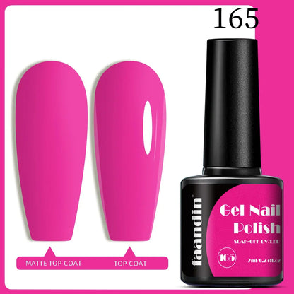 Blushimmer Faandin 7ml red gel nail polish bottle, quick-drying, high saturation, alcohol-free, full color, easy to apply at home.