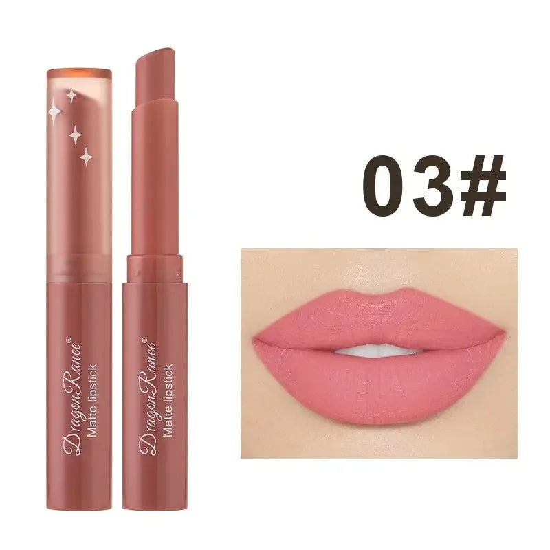 Blushimmer velvet matte lipstick pen with rich color, waterproof and easy to apply, featuring a rotating design for precise lip color application.