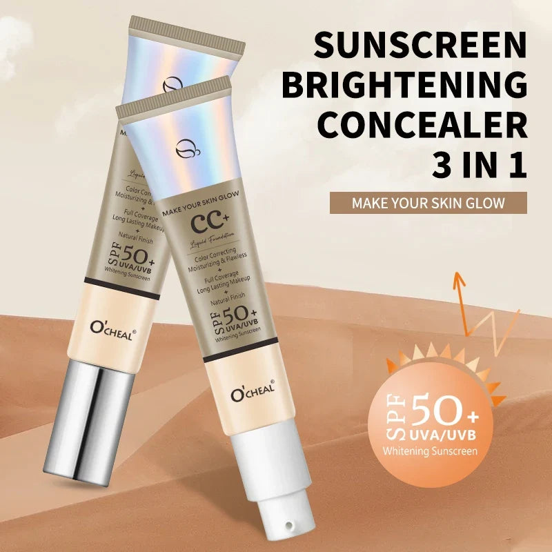 Blushimmer Ocheal 30g CC Cream Foundation with SPF 50+, waterproof, moisturizing, brightening concealer and makeup primer in liquid form