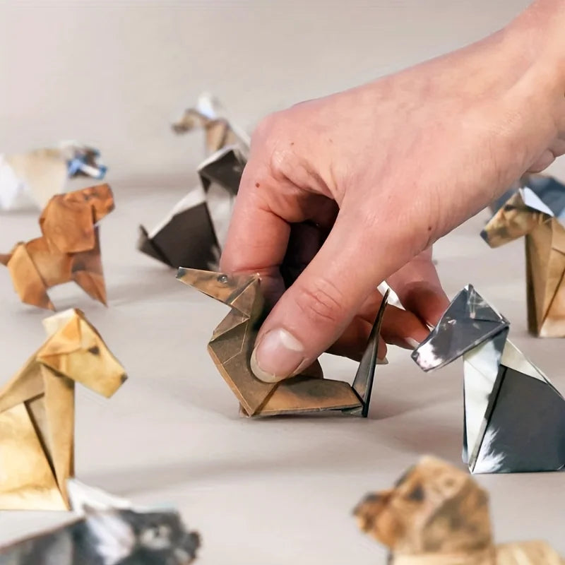 Paper Cats Origami Kit - Fold Your Own Cute pet, Perfect Gift for Cat Lovers, Handmade Paper Crafts, Ideal for Home Decor