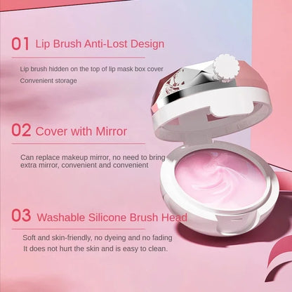Blushimmer lip mask with moisturizing, nourishing formula to reduce fine lines and relieve dryness during sleep.