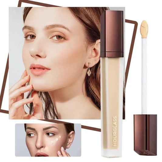 Blushimmer Hourglass face concealer and contour stick for brightening, blemish coverage, and lightweight makeup application.