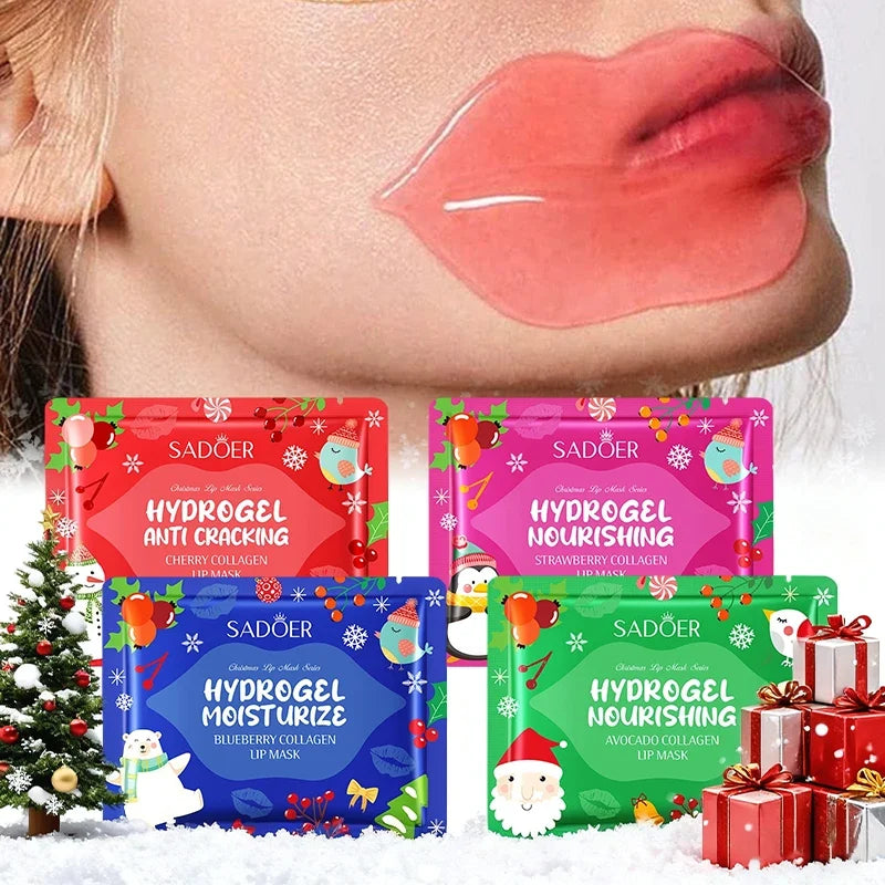 Blushimmer Gel Collagen Lip Mask with crystal lip pads for moisturizing, anti-wrinkle, and hydrating lips.