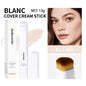 Blushimmer color changing foundation stick with high coverage, waterproof formula, dual-ended with brush for base makeup application