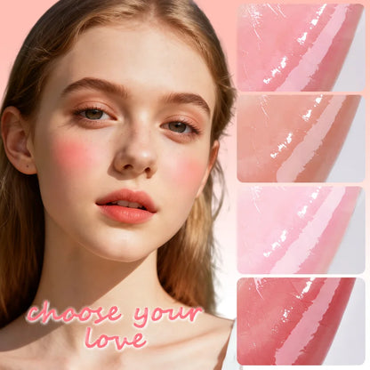 Blushimmer multi-use cream blush stick for eyes, lips, and cheeks with a smooth, blendable, waterproof, nourishing, and moisturizing formula.