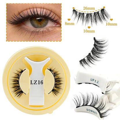 Handmade 3D mink magnetic false eyelashes set with tweezers, natural long design, reusable for eye makeup by Blushimmer.