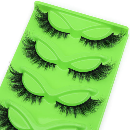 Blushimmer DINGSEN 5 pairs fluffy cat eye mink strip eyelashes with wispy, natural look for long, dramatic lash effect.