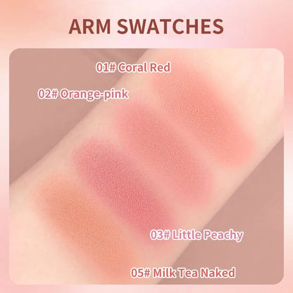 Blushimmer FOMIX loose powder air cushion blush with high pigmentation, soft matte finish, natural cheek color, and long-lasting wear.