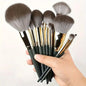 Set of soft, fluffy Blushimmer makeup brushes including foundation, eyeshadow, kabuki, and blending brushes for professional makeup application