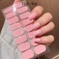 Blushimmer 16Tips glitter semi-cured gel UV stickers with 3D French gradient design and shiny glitter powder for nail art.