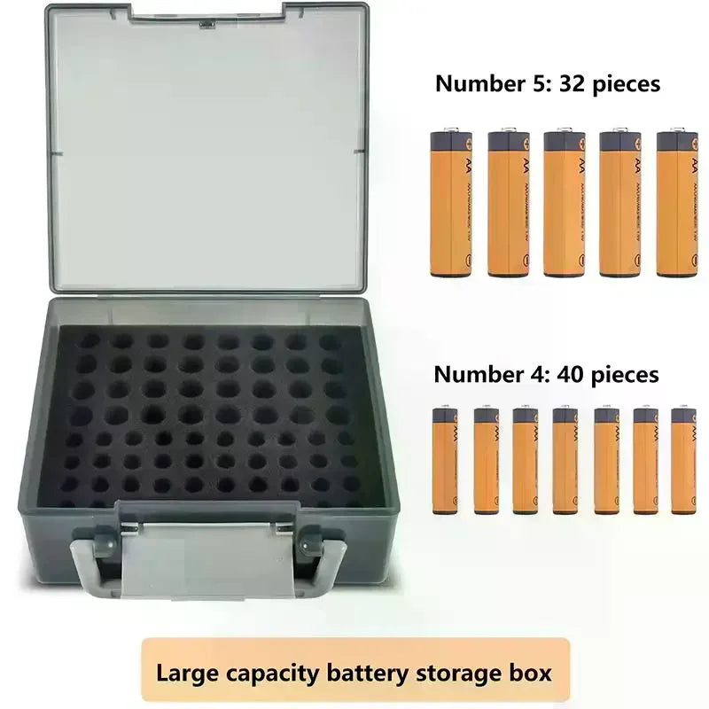 Battery Storage Organizer Holds 72 AA AAA Batteries Battery Box Case Garage Container Home Drawer Organization Dispenser Holder