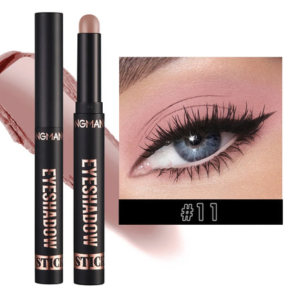 Blushimmer LANGMANNI 16-color pearl eyeshadow stick with waterproof, long-lasting color and face highlight in a sleek design