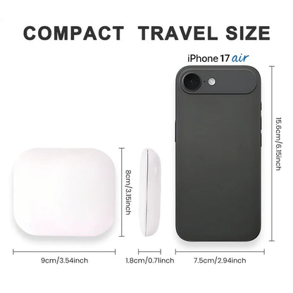 Blushimmer 2X magnifying compact vanity makeup mirror with LED lights, portable folding design, ideal for travel and detailed application