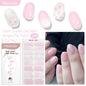 Blushimmer Harunouta 16-strip gradient red marble gel nail strips with gold lines, semi-cured gel polish stickers for DIY nail art.