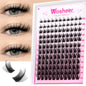 Blushimmer WOSHEER eyelash clusters kit with faux mink lashes, lash bond, seal, and remover for DIY eyelash extension application.