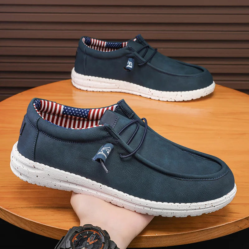 Men's Slip-On Casual Loafers Lightweight Comfortable Canvas Shoes Stretch Loafer Non Slip Breathable Boat Shoes for Men