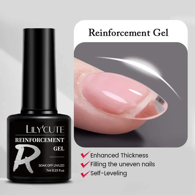 LILYCUTE 7ML colorful gel nail polish by Blushimmer, showing a variety of vibrant shades for long-lasting manicures and nail art.