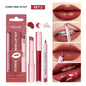 Blushimmer 3-piece lipliner, lipstick, and lip gloss set featuring waterproof, long-lasting matte lip makeup in mini travel sizes.