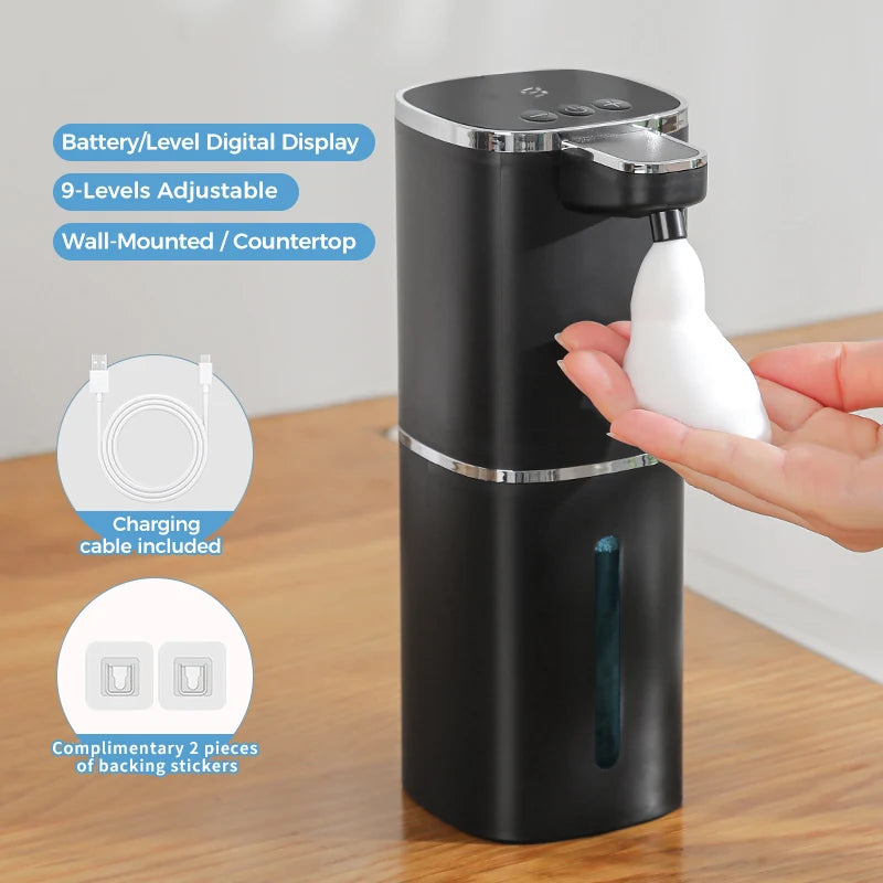 Induction Hand Sanitizer, Automatic Liquid Soap Dispenser, Foam Hand Washing Machine, 400ml Liquid Rechargeable Bathroom Hand Sa