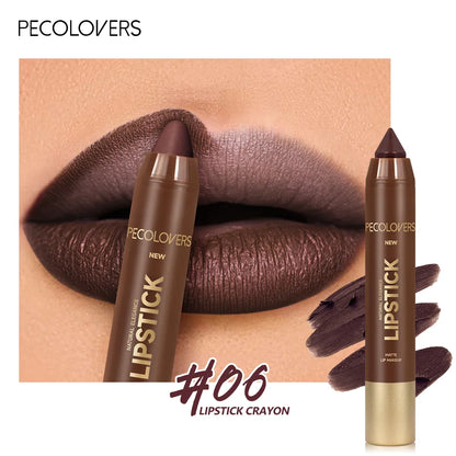 Blushimmer 2-in-1 matte waterproof lip pencil and velvet lip liner pen for long-lasting brown lip makeup, women’s cosmetics.